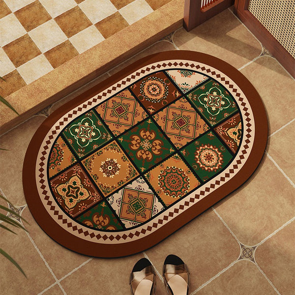 Maillard American retro bathroom floor mat Diatom mud absorbent non-slip mat Toilet bathroom door non-slip foot mat