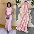 French chic knit tank top & pleated midi skirt set - women's summer slimming & elegant two-piece outfit - high-end style