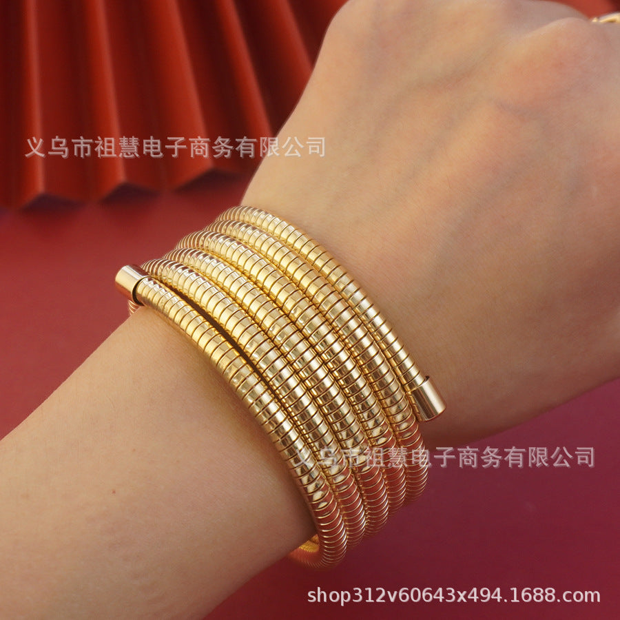 middle eastern glossy women's high-quality spring thick retro metal bracelet back-to-school season party christmas gift
