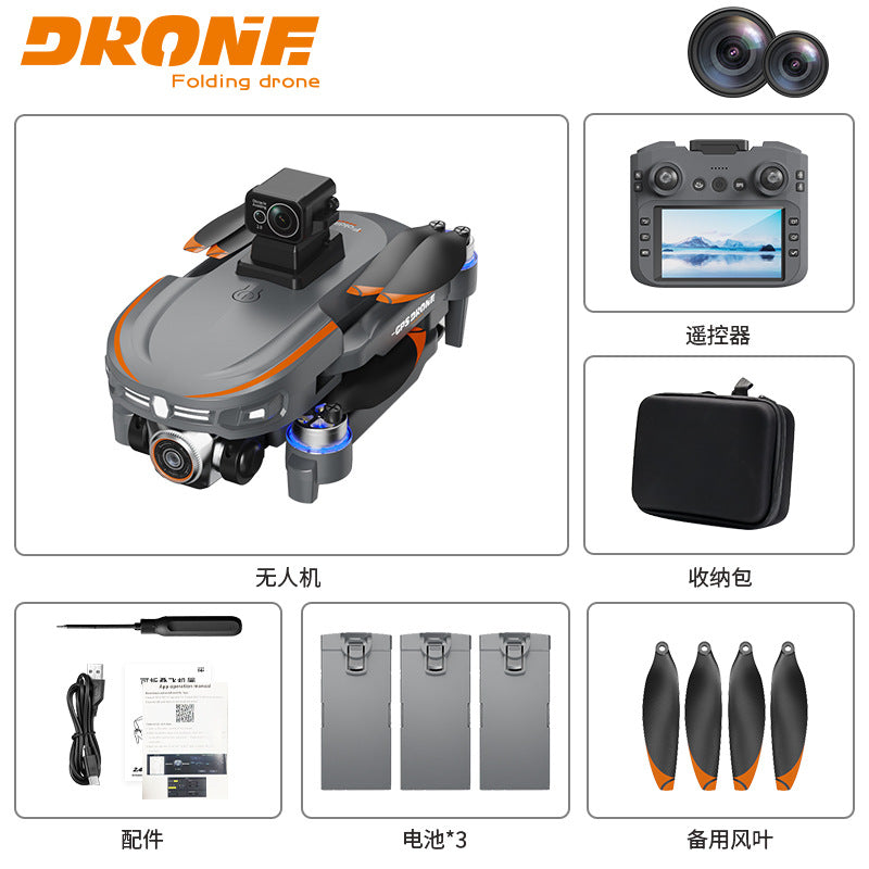 Gps return-to-home brushless s28 drone - foldable with 4.5inch screen remote control, aerial photography, obstacle avoidance, remote control aircraft