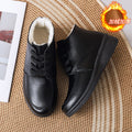 Ladieswear cotton shoes for women winterfleece-linedthickenedheattech short boots for middle-aged and elderly people non-slip waterproofflatsplaid grandma cotton shoes