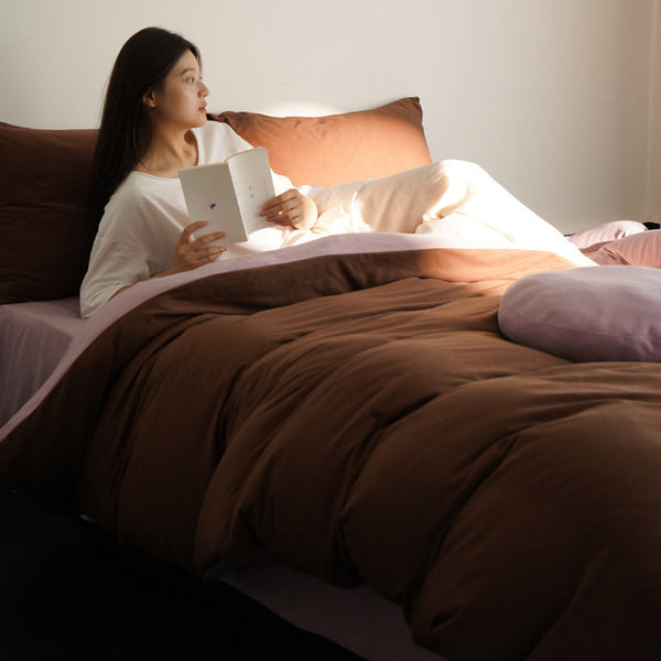 Shanyu Yunjian Class A kneaded fleece solid color double-spell four-piece set baby fleece antibacterial thickened skin-friendly bed sheet quilt cover 4