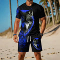 men's short-sleeve and shorts set, casual sportswear set, 3d printed cross-border hot seller, dropshipping available