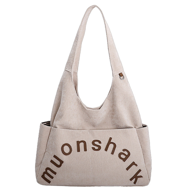 Fall and wintereasiest for match canvas bag women's new bag niche styletrendyletter shoulder bag casualartsy atmosphere handbag