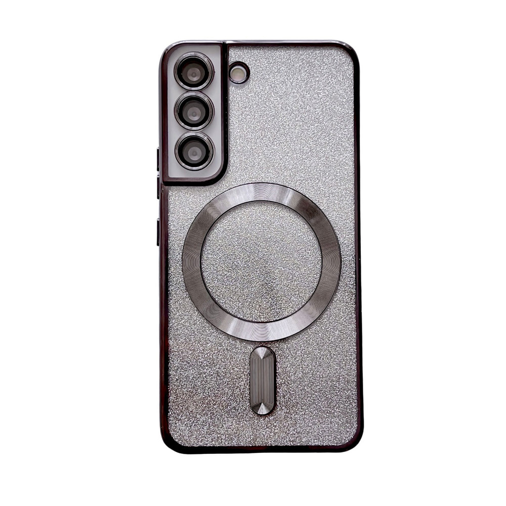 Gradient glitter electroplated magnetic case for samsung s25 edge, s24 ultra lens film, cd pattern protective soft case