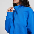 new european and american style stand collar fitness sweatshirt for women - loose fit zipper drawstring long sleeve yoga top t-shirt