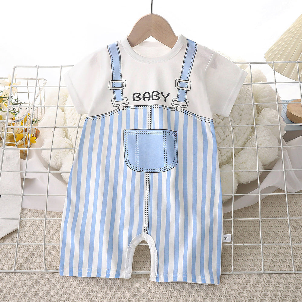 Kids' summer short-sleeve romper, newborn bodysuit, infant cotton onesie, baby boy and girl playsuit