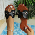 Wholesale plus size women's summer  new one-strap sandals - criss-cross casual beach slides