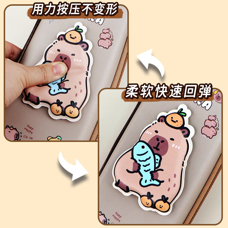 Kapibara ins wind niche pencil bag large capacity dirt-resistant primary school students high-value stationery box  stationery bag