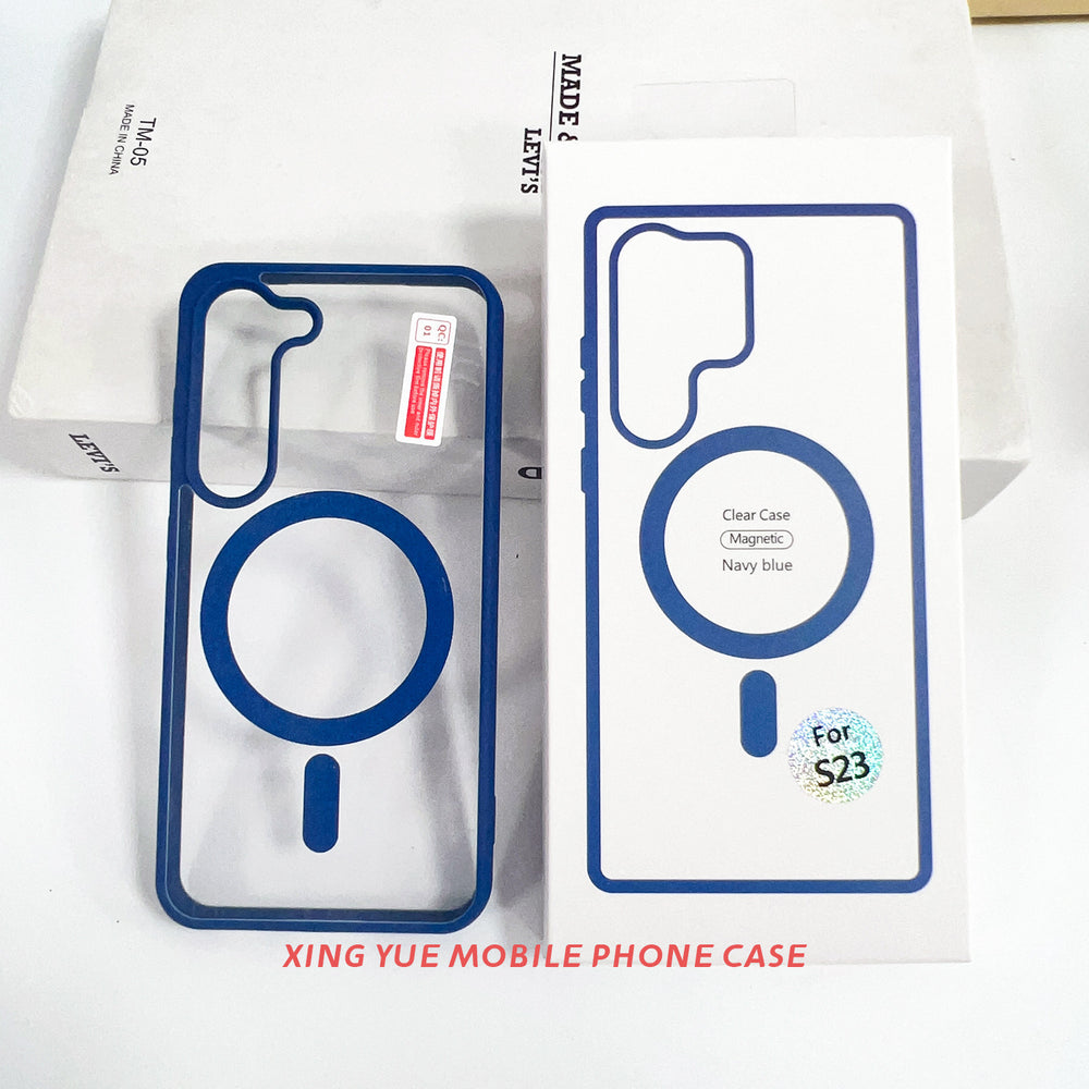 wholesale of samsung s25 ultra transparent magnetic phone case, s24 wireless charging color shield protective cover, a15
