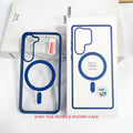 wholesale of samsung s25 ultra transparent magnetic phone case, s24 wireless charging color shield protective cover, a15