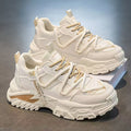 Men's shoes 2025 winter new mesh versatile high-end casual shoes youth sports chunky sole dad shoes