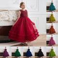 Girls' formal dress - high-end runway mesh skirt, vest dress, elegant hostess style, customized for children's piano recitals, european and american style