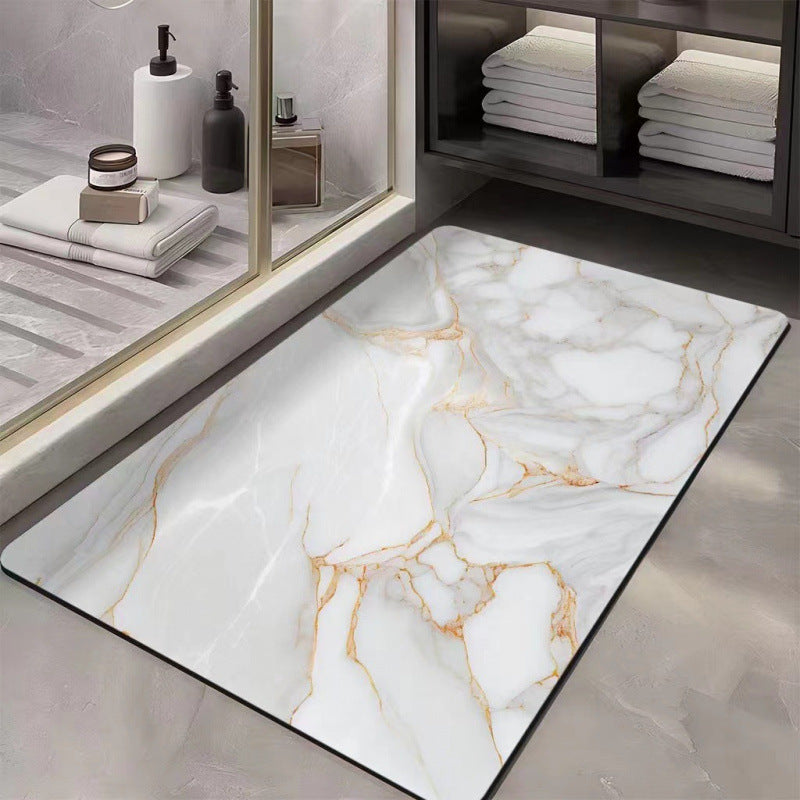 marble pattern diatom mud floor mat for home bathroom door absorbent mat non-slip mat bathroom quick-drying foot mat