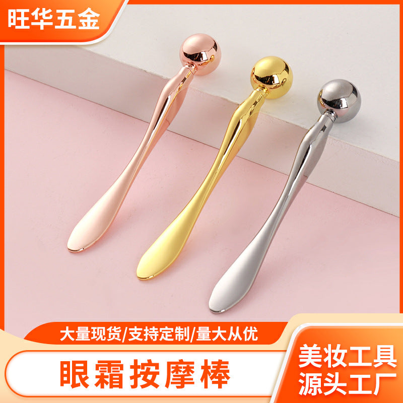 Zinc alloy big head eye cream stick metal eye massage stick eye cream introduction lifting eye cream beauty massage spoon stick