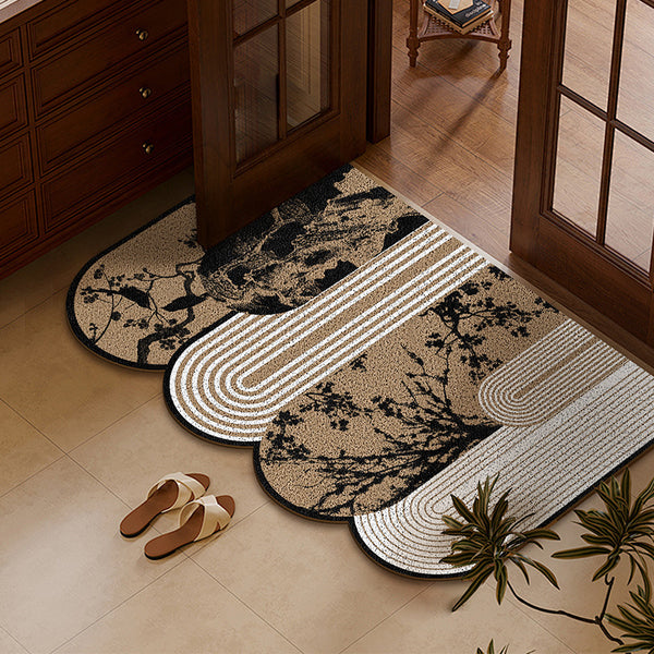Medieval silk ring door entry floor mat, non-slip and wear-resistant new Chinese foot mat, special-shaped door entry door mat can be cut