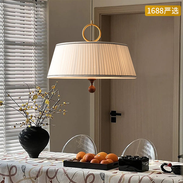[Strict selection] French medieval dining room lamp, tea room chandelier, retro living room study fabric lamp, bedroom main lamp