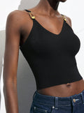european and american cross-border tank top camisole women's summer outerwear inner layer v-neck slimming sweater top