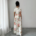 new cross-border floral dress - export quality, slim-fit, figure-flattering, vacation-ready maxi dress with botanical print