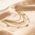 fashion new product pearl heart pendant metal women's multi-layer necklace elegant long necklace jewelry batch