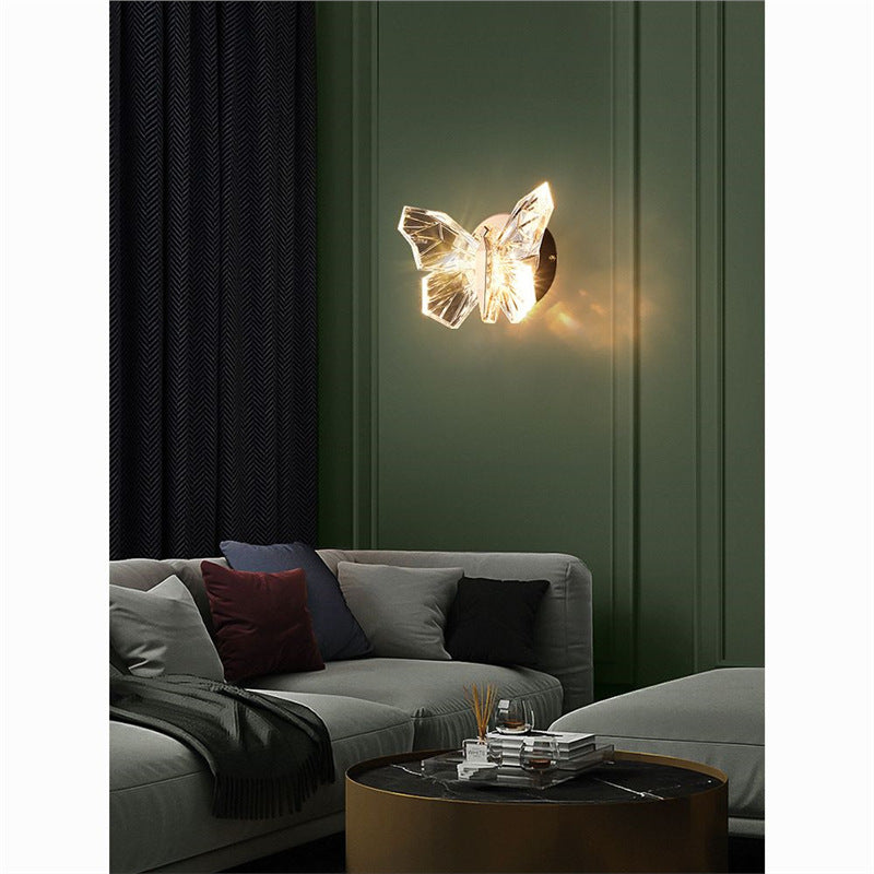 Kids' room bedside wall lamp -  new designer butterfly stairway aisle decorative light for girls' bedroom