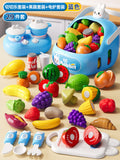 Kids' fruit cutting playset - pretend play kitchen for boys and girls - vegetable cutting toy - baby kitchen set - cake gift