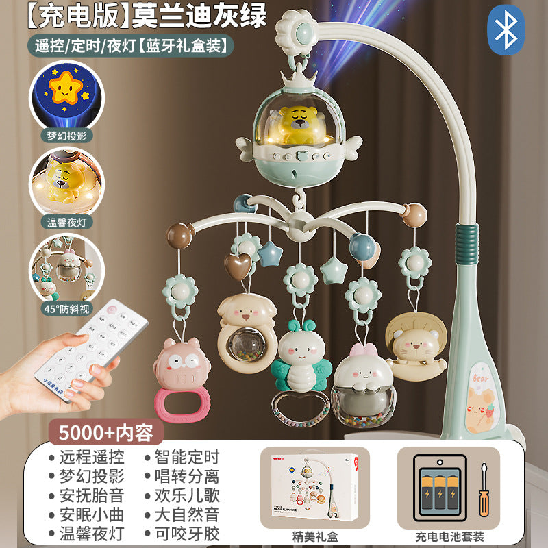 Newborn baby musical mobile, baby soothing hanging toys, rotating crib rattle, stroller mobile, 0-1 year, 3-6 months