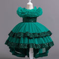 Performance costumes, wedding dresses, large tails, puffy mesh skirts, dresses, children's clothing, popular kids princess dresses for girls