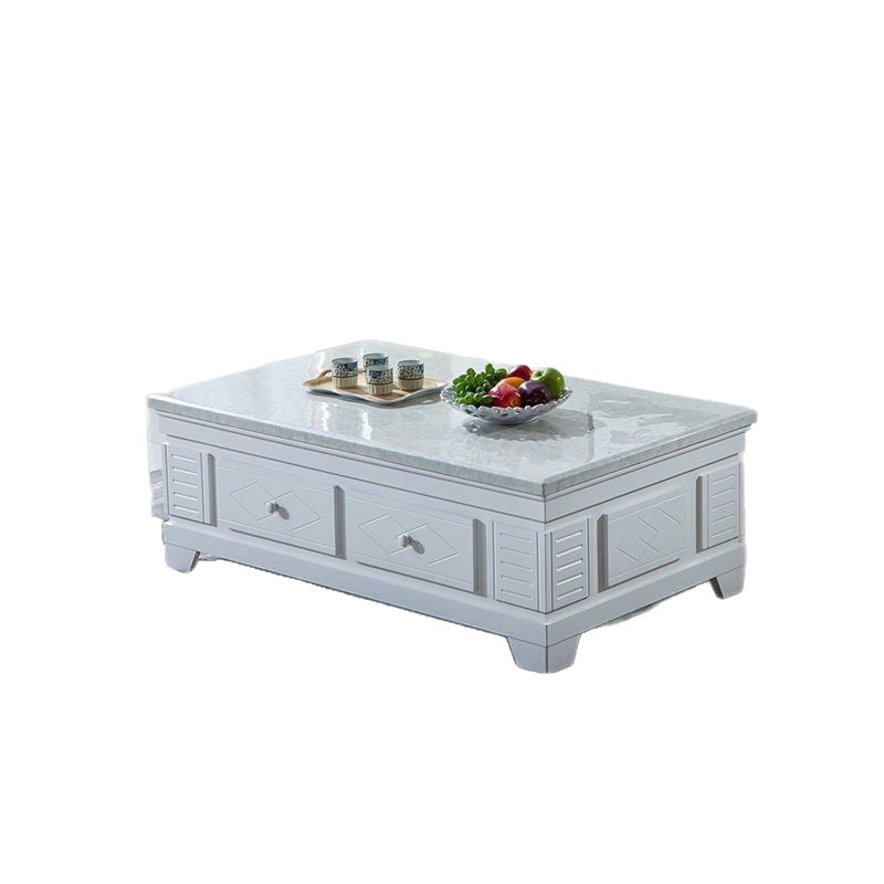 New chinoiserie solid wood coffee table tv cabinet stone surface classy fully equipped storage suitable for for home office tv cabinet