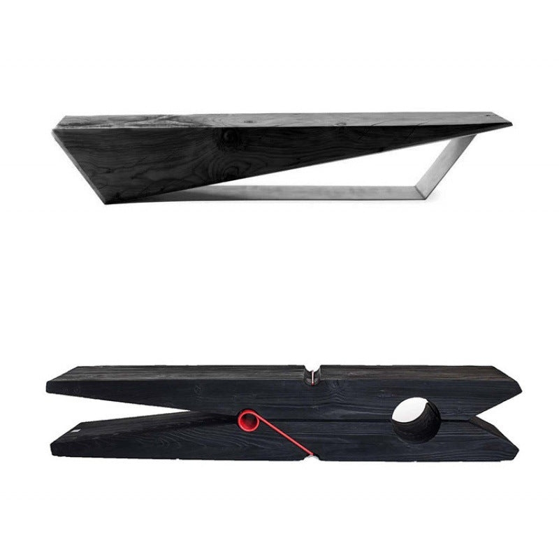 Clothing store bench wabi wind household shoe changing stool living room dining table bench solid wood bedroom bench wooden bench