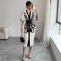 European and american fashion  new arrival: cross-border retro style positional print slit cuff cardigan top - women's long sleeve outerwear