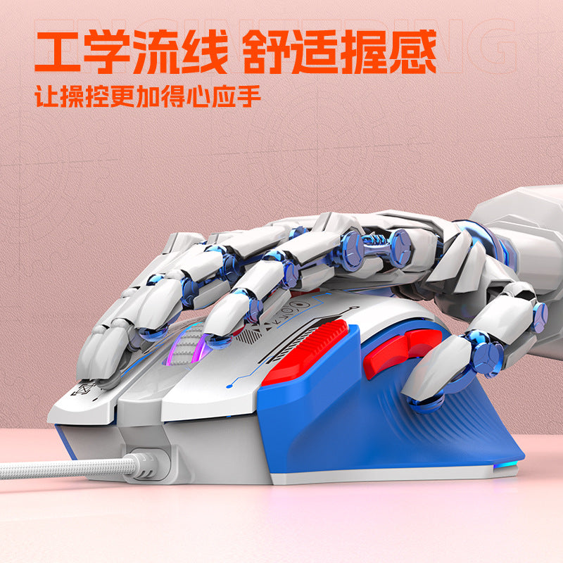 Dazzling silver fox g7 wired mouse - macro programmable, rgb illuminated, for pc, laptop, esports gaming, mechanical mouse