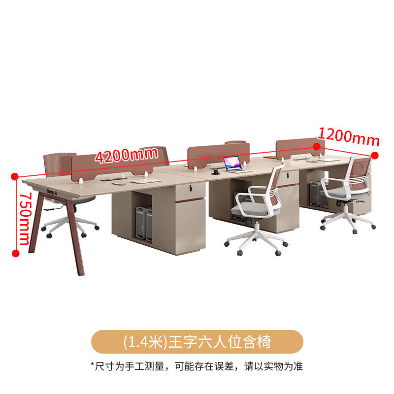 Saint li staff office desk and chair set - minimalist computer desk, employee desk, office workstation