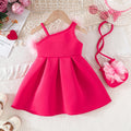girls' 3d floral dress - girls' party dress + crossbody bag set