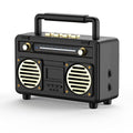 New retro bluetooth speaker - super loud volume, small home audio system with 9d surround sound, deep bass, and card slot - nostalgic sound
