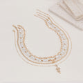 bohemia imitation pearl beaded necklace niche styleaccessible luxury diamond-encrusted snake pendant multi-layered necklace for women
