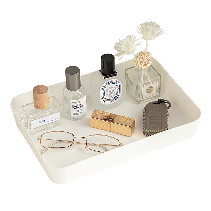 Entry entrance storage box Square plastic box Desktop uncovered earphone key Perfume finishing storage box can be stacked