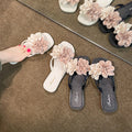 Trendy fairy flower slides - platform soft sole 2024 summer new women's one-strap sandals - versatile beach slippers