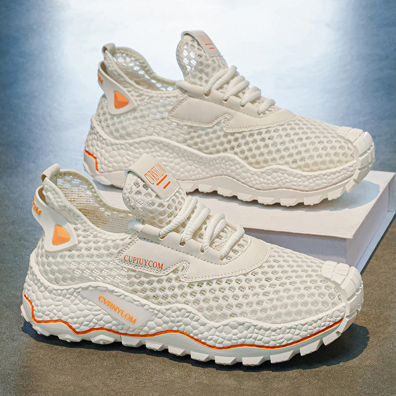 2026 summer men's mesh breathable shoes hollow-out sneakers fashionable lightweight casual shoes men's versatile trendy footwear