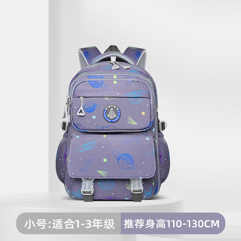 New primary school schoolbag Grade 3-6 children's backpack, light and large capacity spine protection and burden reduction boy schoolbag