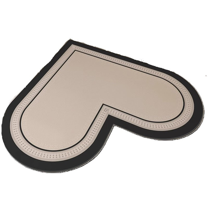 Heart-shaped kitchen mat, diatomaceous earth, non-slip, oil-resistant, wipeable, no-clean, absorbent, household, stain-resistant, floor mat, specialized carpet