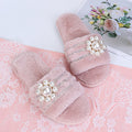2024 new winter pearl fleece slippers - couple's warm indoor home slippers - export quality plush cotton slippers for women