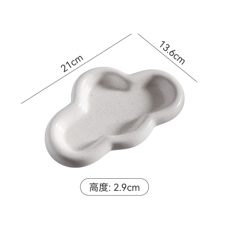 Ins creative t-shaped ceramic display plate entrance jewelry desktop storage ceramic plate props popular style tray