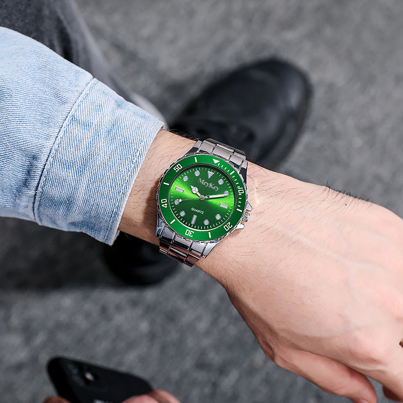 Steel band men's quartz watch - submariner style, business fashion, alloy men's watch - factory direct, in stock