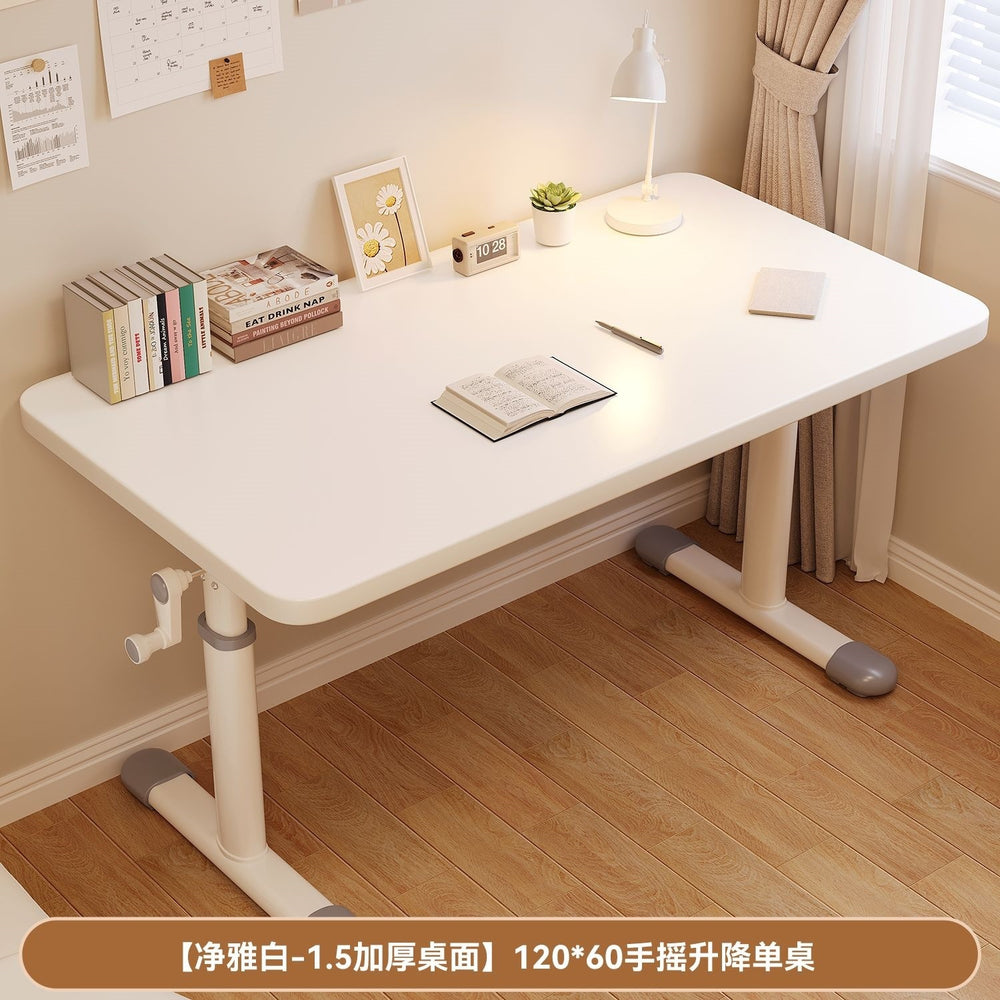 Hand-crank adjustable height desk - office, study, and adjustable height kids' desk and chair set - study room desk, computer desk