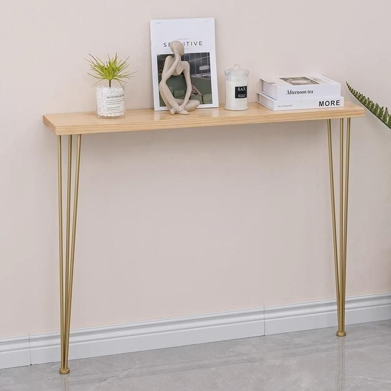 Nordic solid wood entry ultra-narrow entrance table entrance table wall-mounted table iron art entrance extremely narrow corridor table