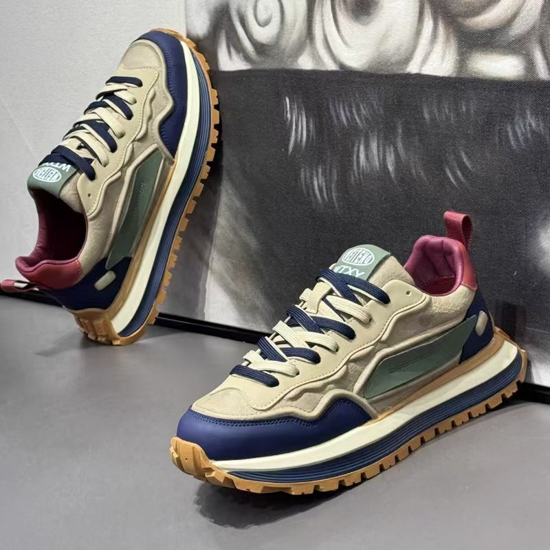 Men's shoes 2026 new spring trendy versatile chunky sole comfortable wear-resistant athletic casual shoes men's hot selling dad shoes