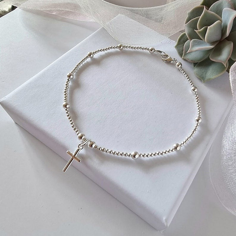 Bestselling european and american cross beaded bracelet - stainless steel minimalist style personalized commute jewelry for women 2025