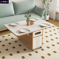 Multifunctional sofa corner table, side cabinet, foldable coffee table, slate dining table, dual-purpose living room trolley, movable tea table