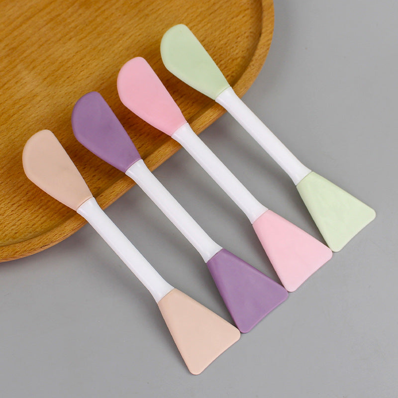 Double-ended silicone brush mask brush knife type + shovel type soft rubber head brush diy mask adjustment tool dual-purpose makeup brush